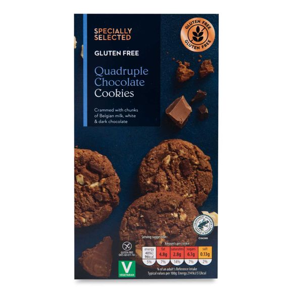 Gluten Free Quadruple Chocolate Cookies 150g Specially Selected